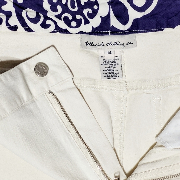 Telluride Clothing Co. Off White Stretch Above Ankle Capris Pedal Pusher (14) - Picture 5 of 10